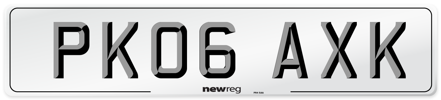 PK06 AXK Number Plate from New Reg